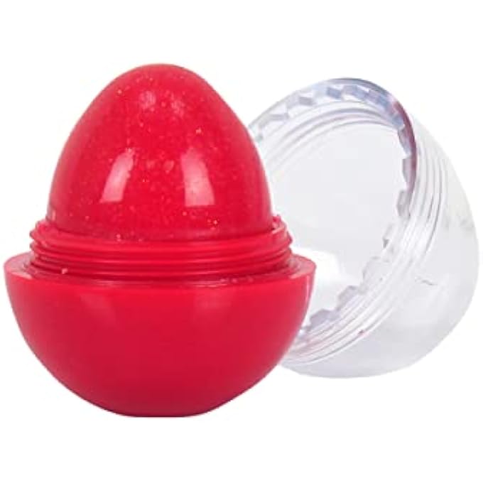 LUKKY GLITTER LIP BALM WITH RED AURORA EGG-SHAPED SHIMMER LIP CARE WITH STRAWBERRY FLAVOR, 10G, MOISTURIZING SMOOTH FINISH, SPARKLING SHINE MAKEUP FOR KIDS, FUN GIFT IDEA FOR GIRLS - Image 2
